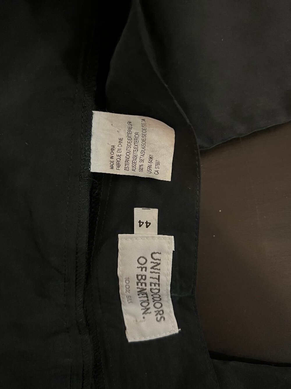 Vintage Benetton Black Silk High Waisted Tapered Pants EU 44 / US 8-10